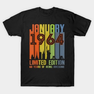 January 1964 60 Years Of Being Awesome Limited Edition T-Shirt